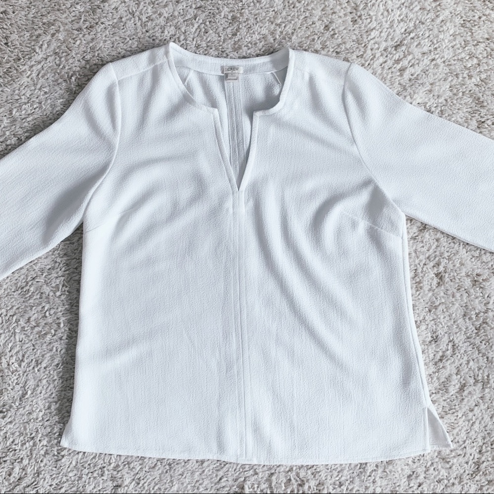 White V-Neck J. Crew Blouse